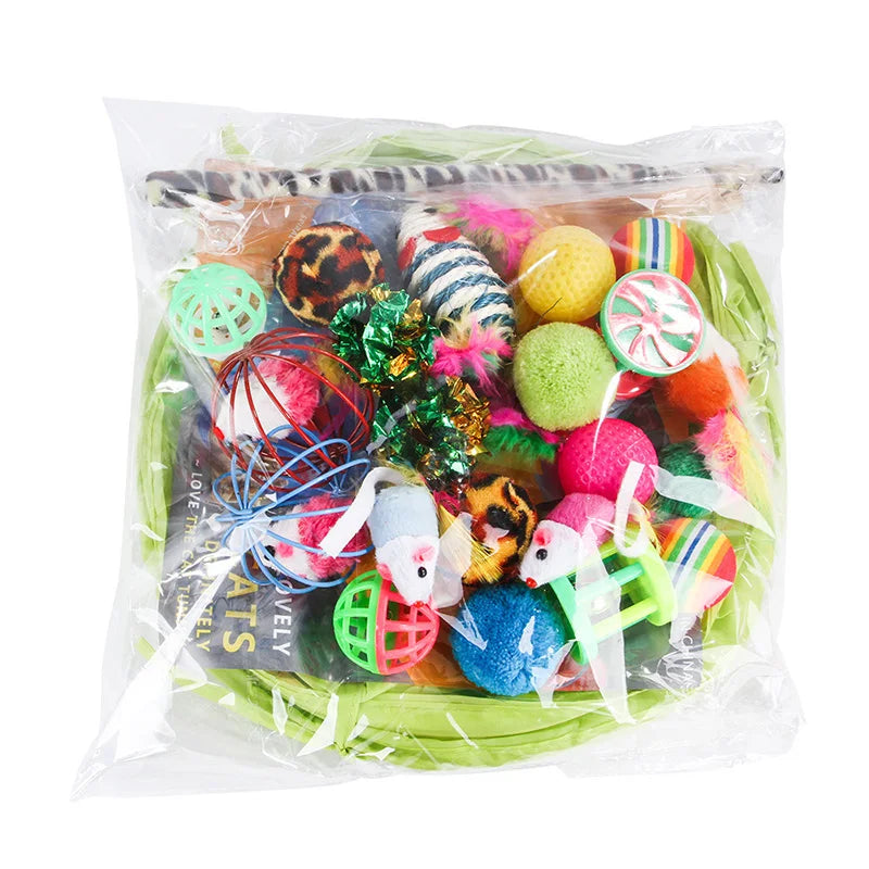 Kitten Toys Variety Pack-Pet Cat Toys Combination Set Cat Toy Funny Cat Stick Sisal Mouse Bell Ball Cat Supplies - My Store