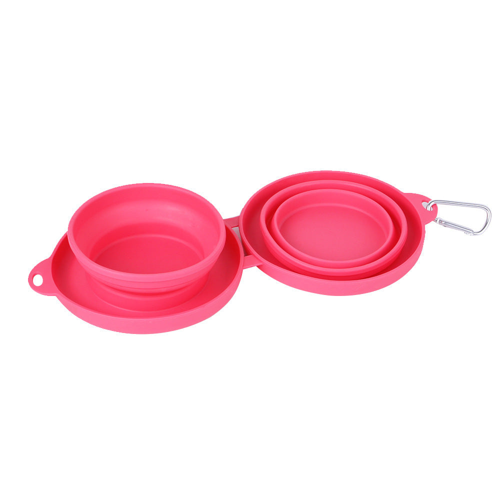 Rubber Foldable Double Bowl Pet Feeding Bowl Pets Supplies Dog Cat Bowls - My Store