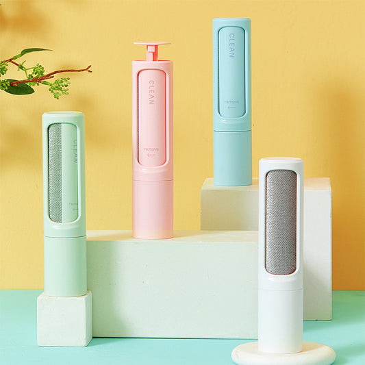 2-1 Reusable Pet Hair Remover Brush Lint Roller Portable Effective Self Cleaning Tool for Cat Dog Fur Hair Dust Removal Brush - My Store