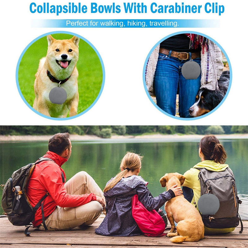 Rubber Foldable Double Bowl Pet Feeding Bowl Pets Supplies Dog Cat Bowls - My Store